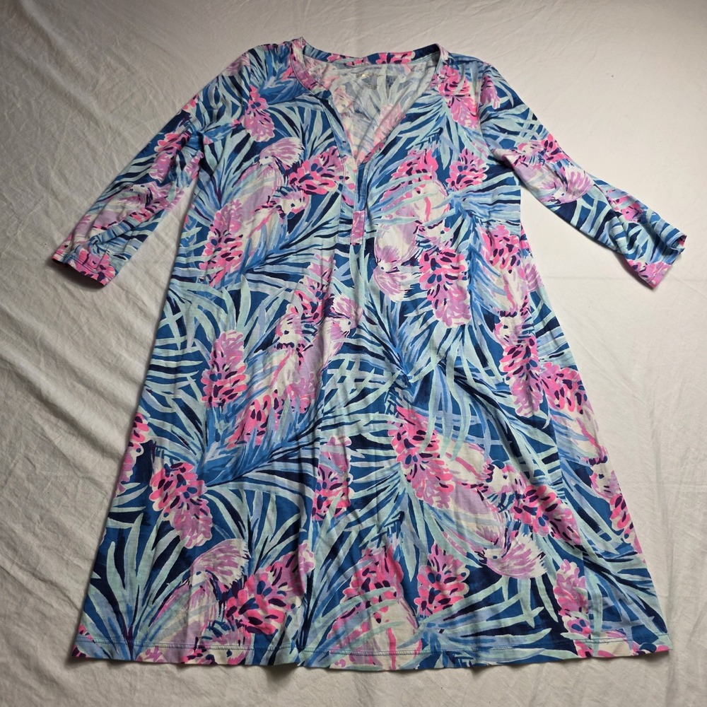 Lilly Pulitzer women's Daphne Dress blue pink large